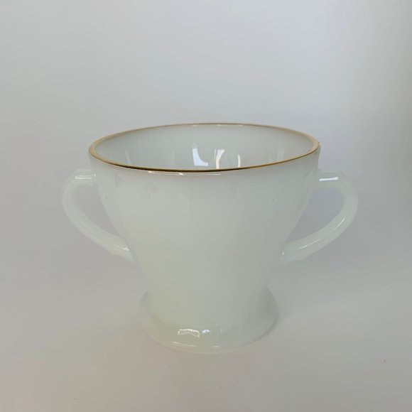 Vintage Swirl Golden Shell Lustre Creamer & Open Sugar by Anchor Hocking - Picture 8 of 13
